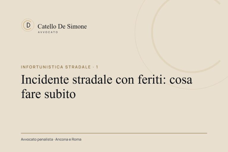 Infortunistica stradale · 1: Incidente stradale con feriti: cosa fare subito